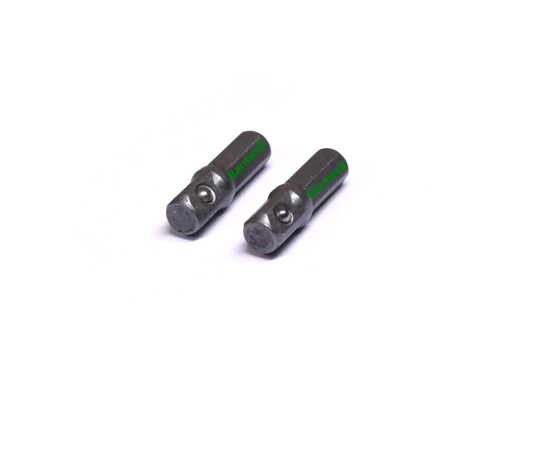 Barnwell 2 x 1/4'' Hex to 1/4'' Square Drive Bit Adaptor to use Sockets with Bit Drive