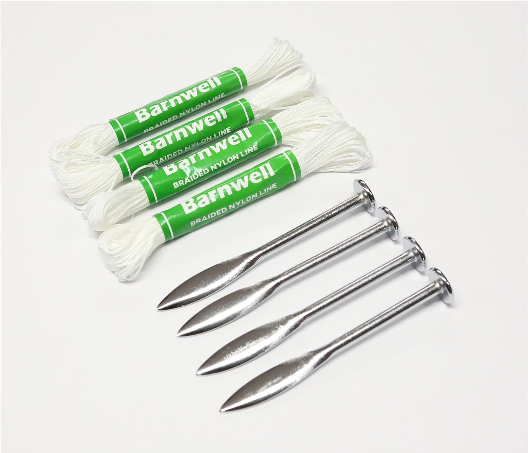 Barnwell 4 x Hanks of 18m Size B and 2 Pairs of line Pins Brick Masons Builders Line Made in UK