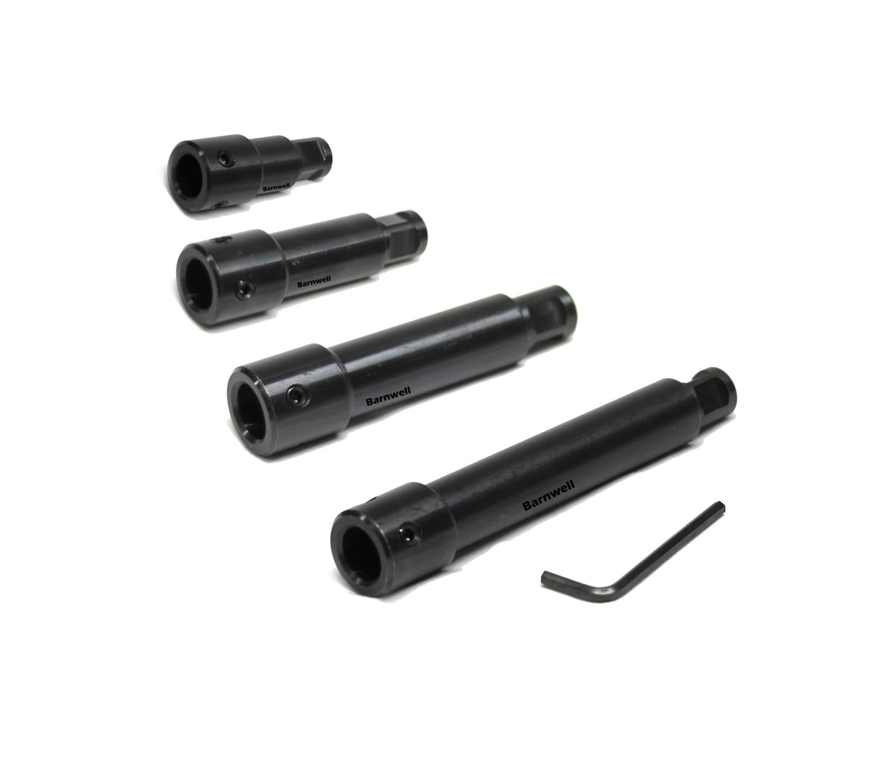 Barnwell 4pc Long Mag Drill Weldon Bit Cutter Extension Bar Arbor Set (50mm 75mm 100mm 150mm)