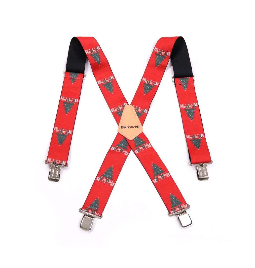 Barnwell Christmas Xmas Trouser Braces Suspenders Heavy Duty Metal Clips 50mm Wide