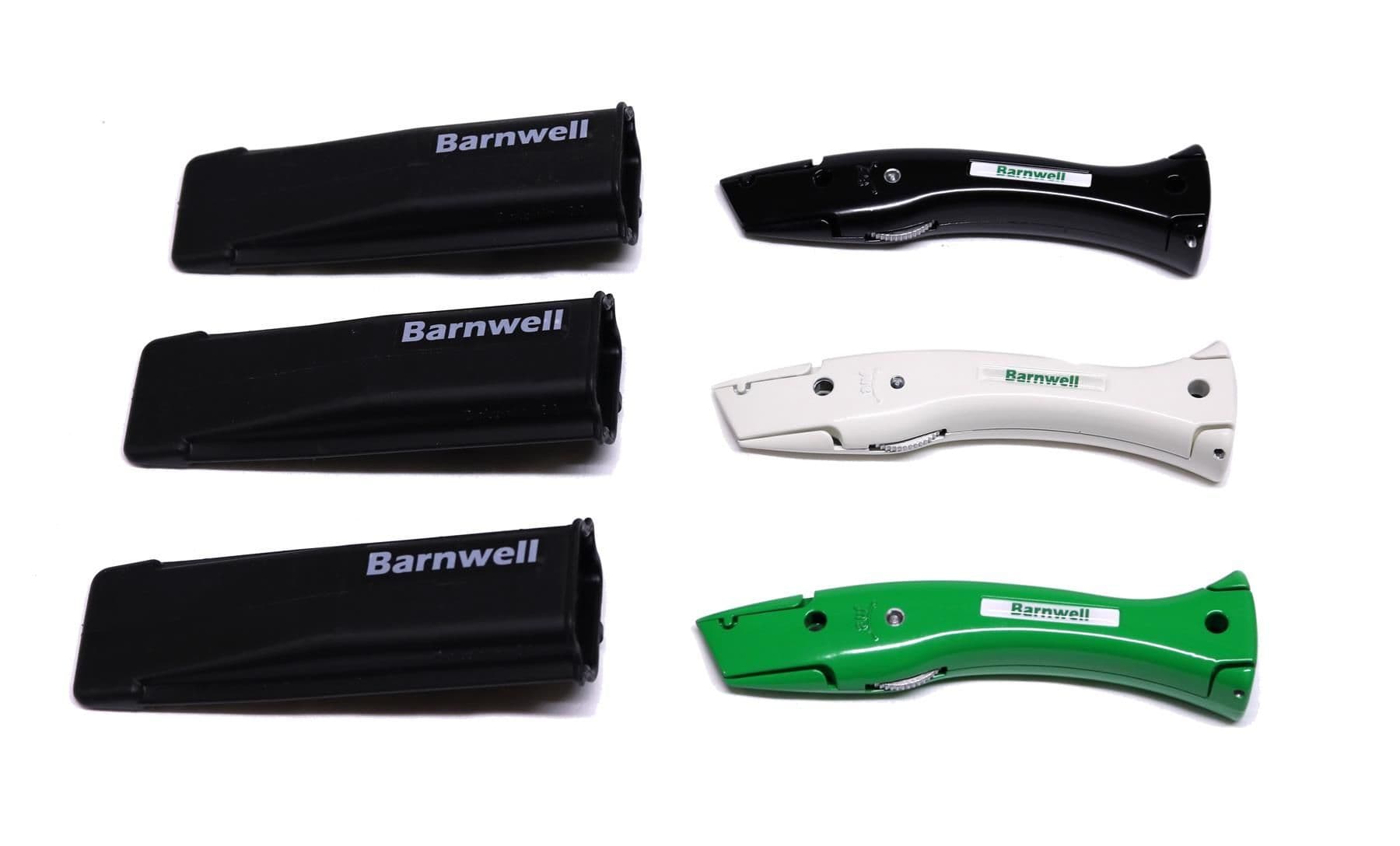 Barnwell Set of 3 Black White Green Dolphin Knives