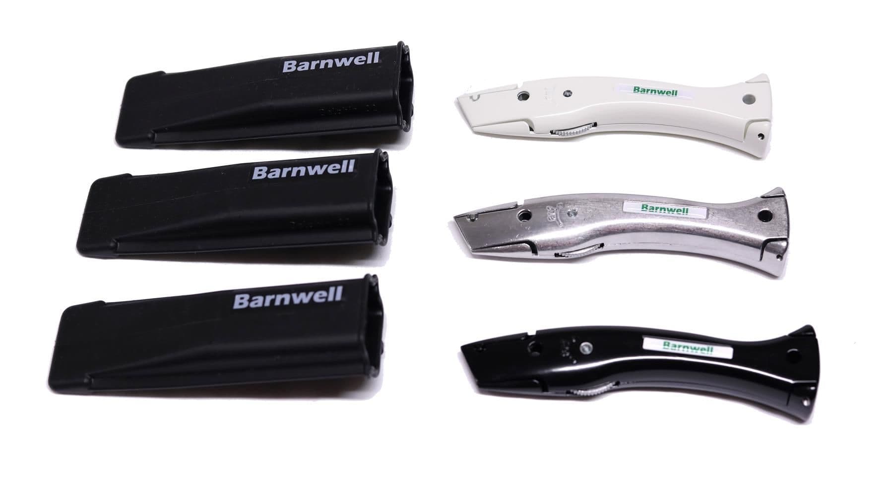Barnwell Set of 3 White Silver Black  Dolphin Knives