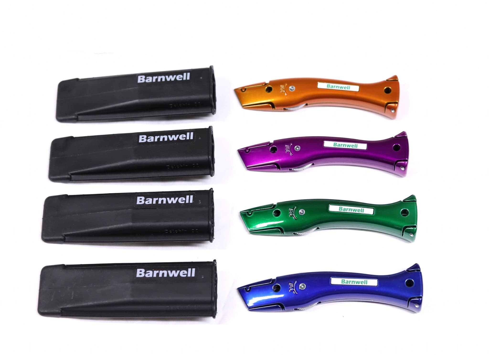 Barnwell Set of 4 Candy Orange Violet Green Blue Dolphin Knives
