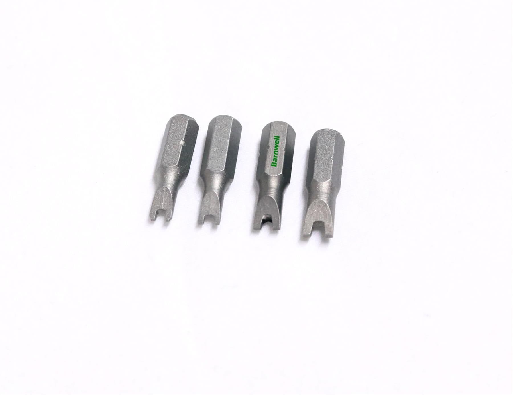 Barnwell Set of 4 Security Tamperproof 'Spanner' Snake Tongue Screwdriver Bits.4,6,8,10