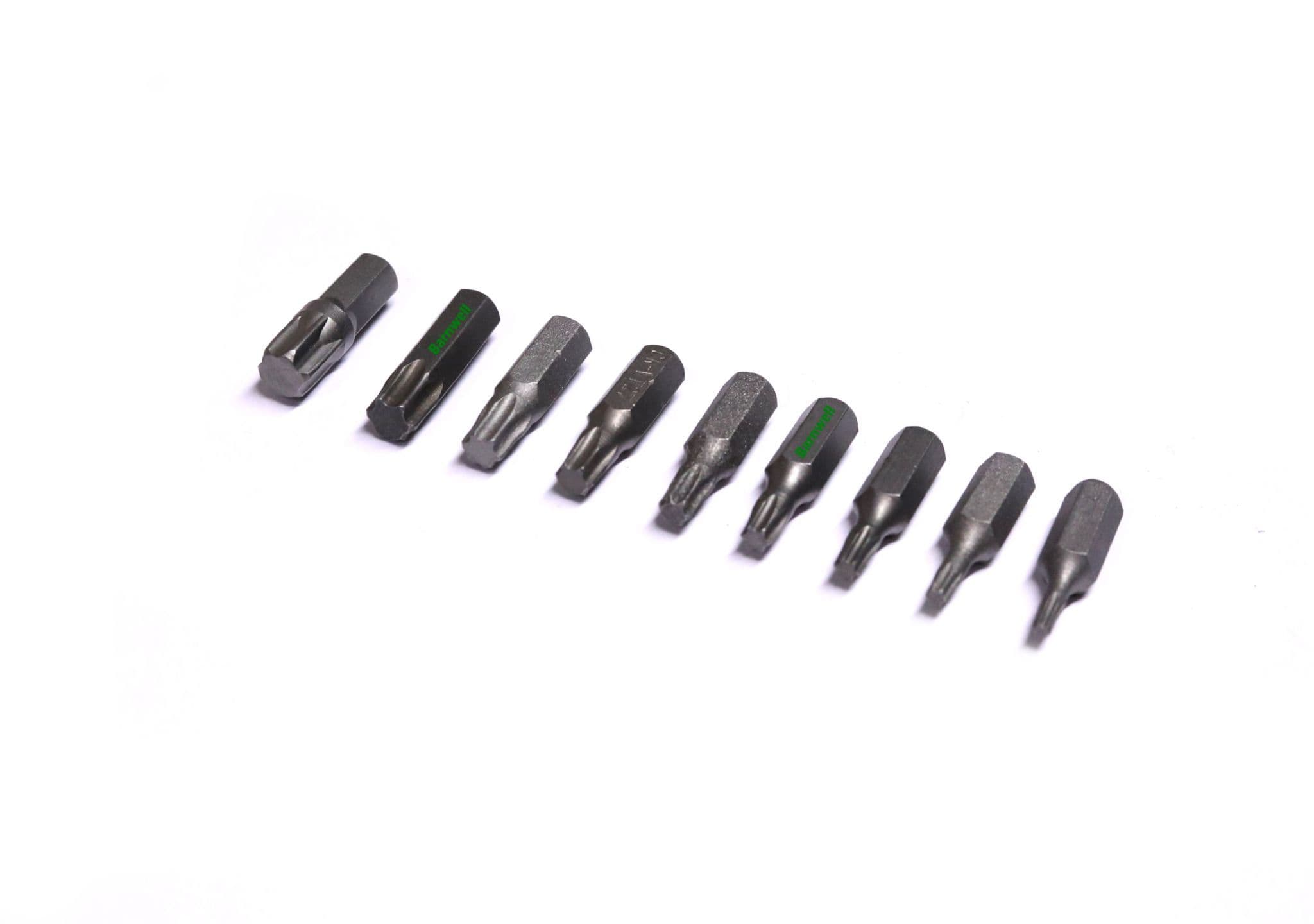 Barnwell Set of 9 Torx Star Screwdriver Bits T8 - T45