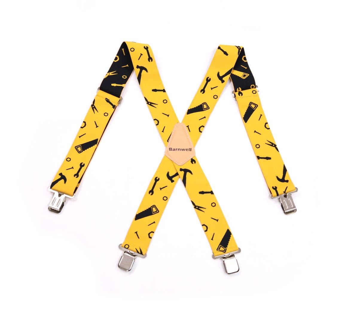 Barnwell Yellow Tool Trouser Braces Suspenders Heavy Duty Metal Clips 50mm Wide