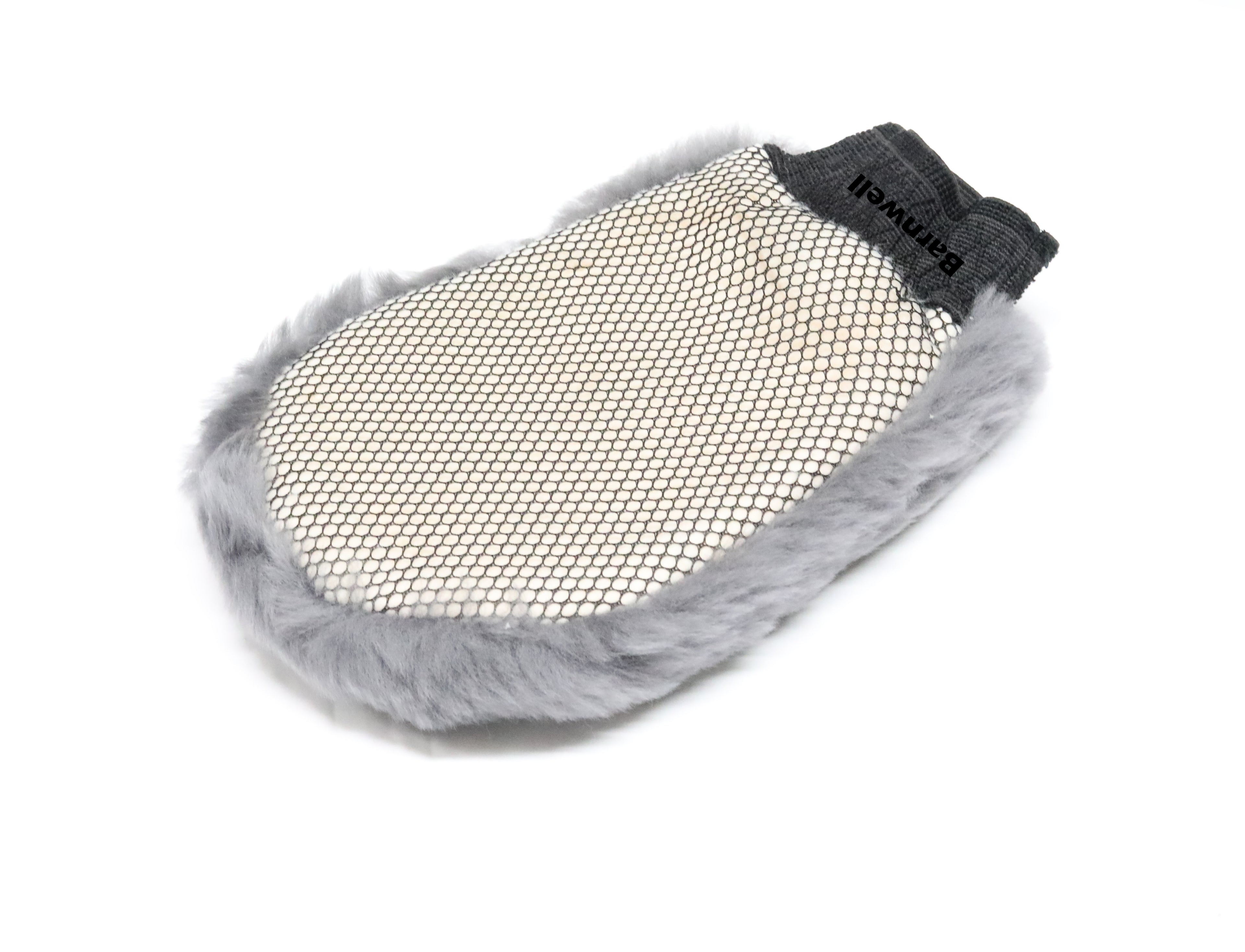 Barnwell Grey Lambswool Wash Mitt with Bug Netting